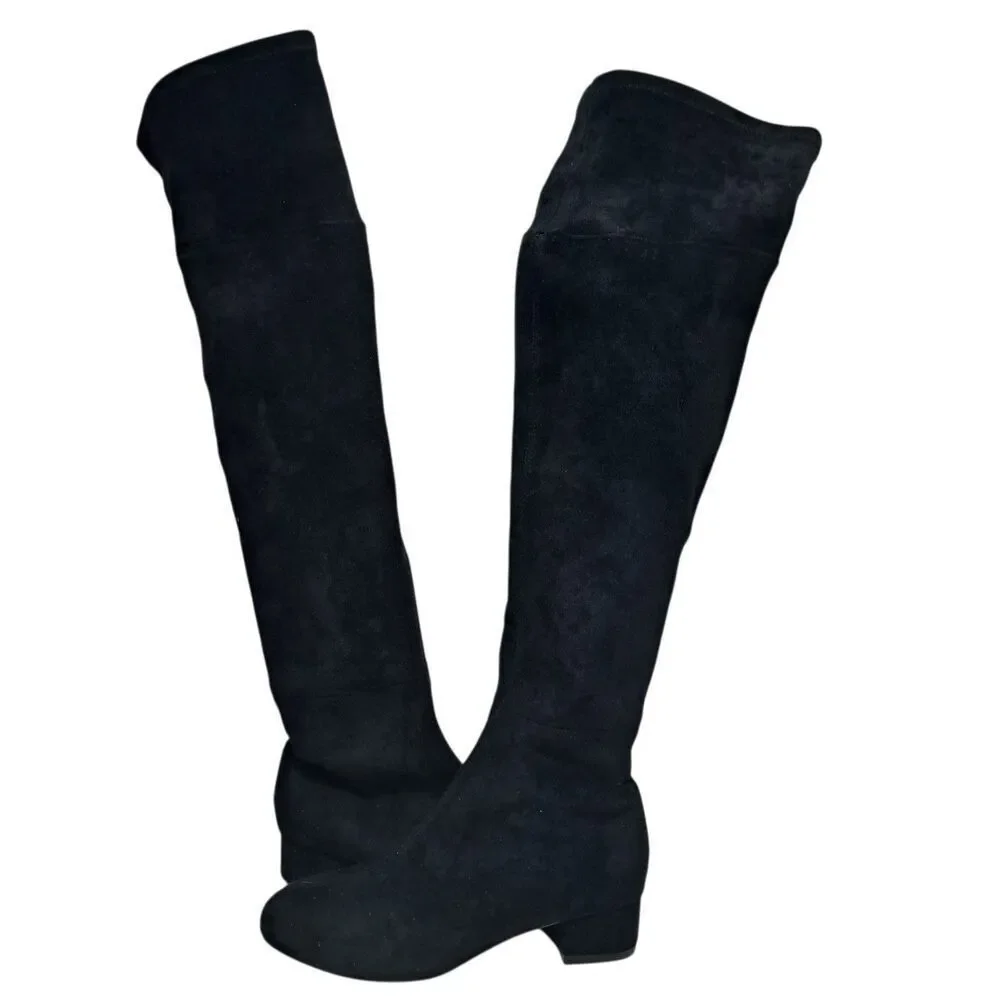 Anthropologie Raven Gothic Preppy Glam Casual Knee High Boots Size 6 Black
